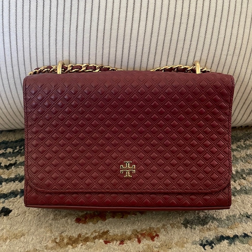 Tory Burch Maroon Crossbody Bag